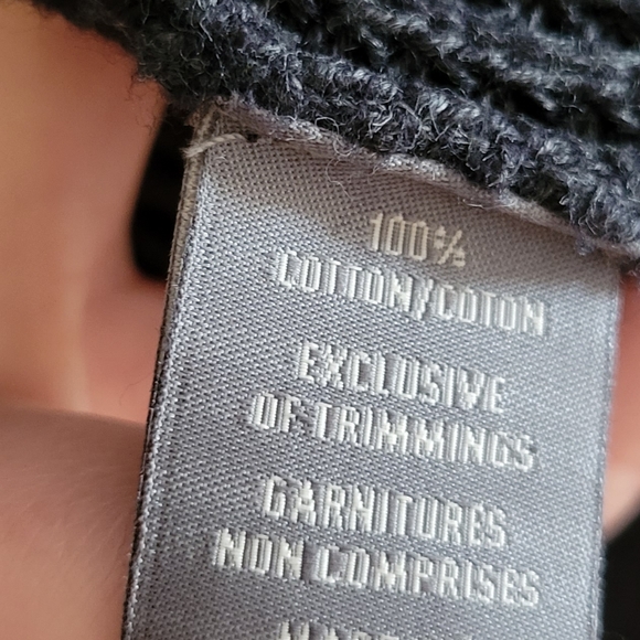 Denver Hayes dark charcoal grey zip up mockneck knit sweater large - Picture 7 of 8